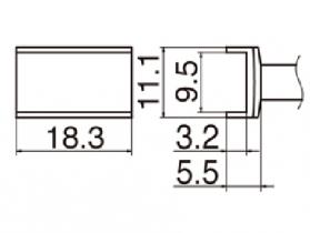 Hakko T12-1003 Solder Tip, Tunnel 9.5 x 18.3mm