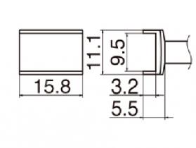 Hakko T12-1004 Solder Tip, Tunnel 9.5 x 15.8mm