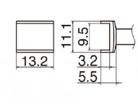 Hakko T12-1005 Solder Tip, Tunnel 9.5 x 13.2mm