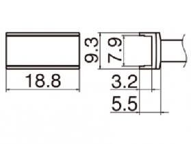 Hakko T12-1007 Solder Tip, Tunnel 7.9 x 18.8mm