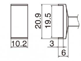 Hakko T12-1008 Solder Tip, Tunnel, 19.5 x 10.2mm