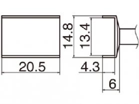 Hakko T12-1009 Solder Tip, Tunnel 13.4 x 20.5mm