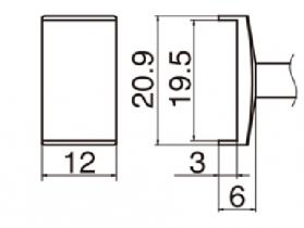 Hakko T12-1010 Solder Tip, Tunnel 19.5 x 12mm