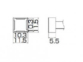 Hakko T12-1202 Solder Tip, Quad 10.3 x 10.3mm