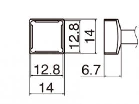 Hakko T12-1203 Solder Tip, Quad 12.8 x 12.8mm