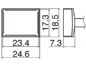 Hakko T12-1205 Solder Tip, Quad 23.4 x 17.3mm