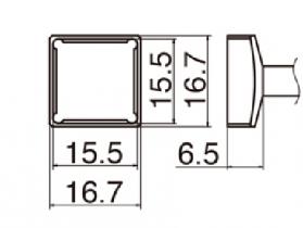 Hakko T12-1207 Solder Tip, Quad 15.5 x 15.5mm