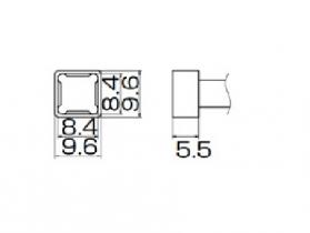 Hakko T12-1209 Solder Tip, Quad 8.4 x 8.4mm