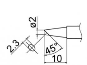 Hakko T12 Series Solder Tip, Shape 2BC(Z)