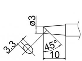 Hakko T12 Series Solder Tip, Shape 3BC