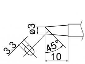 Hakko T12 Series Solder Tip, Shape 3BC(Z)