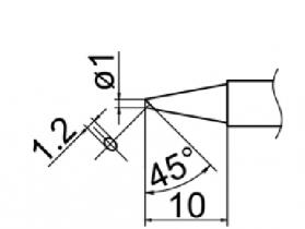 Hakko T12 Series Solder Tip, Shape 1BCF(Z)