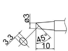 Hakko T12 Series Solder Tip, Shape 3BCF