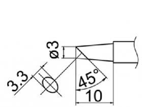 Hakko T12 Series Solder Tip, Shape 3BCF(Z)