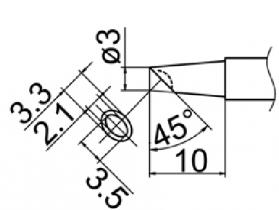 Hakko T12 Series Solder Tip, Shape 3BC Bevel with