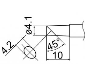 Hakko T12 Series Solder Tip, Shape 4C(Z)