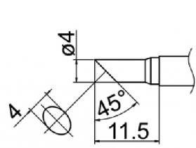 Hakko T12 Series Solder Tip, Shape 4CF