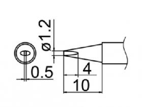 Hakko T12 Series Solder Tip, Shape 1.2D(Z)