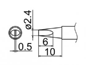 Hakko T12 Series Solder Tip, Shape 2.4D(Z)