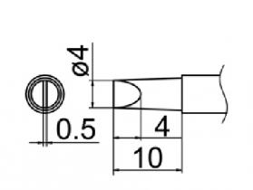 Hakko T12 Series Solder Tip, Shape 4D(Z)