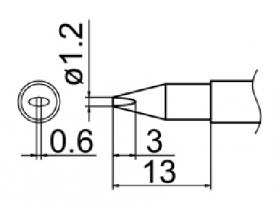 Hakko T12 Series Solder Tip, Shape 1.2DL