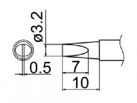 Hakko T12 Series Solder Tip, Shape 3.2DL