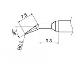 Hakko T12 Series Solder Tip, Shape 0.2JL