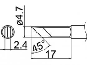 Hakko T12 Series Solder Tip, Shape KF(Z)