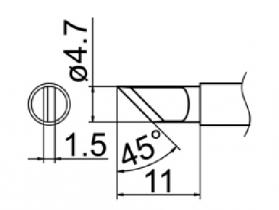 Hakko T12 Series Solder Tip, Shape KL