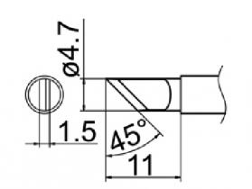 Hakko T12 Series Solder Tip, Shape KR