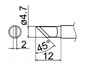 Hakko T12 Series Solder Tip, Shape KR(Z)