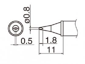 Hakko T12 Series Solder Tip, Shape 0.8WD