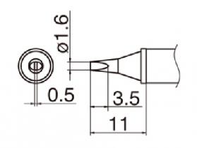 Hakko T12 Series Solder Tip, Shape 1.6WD